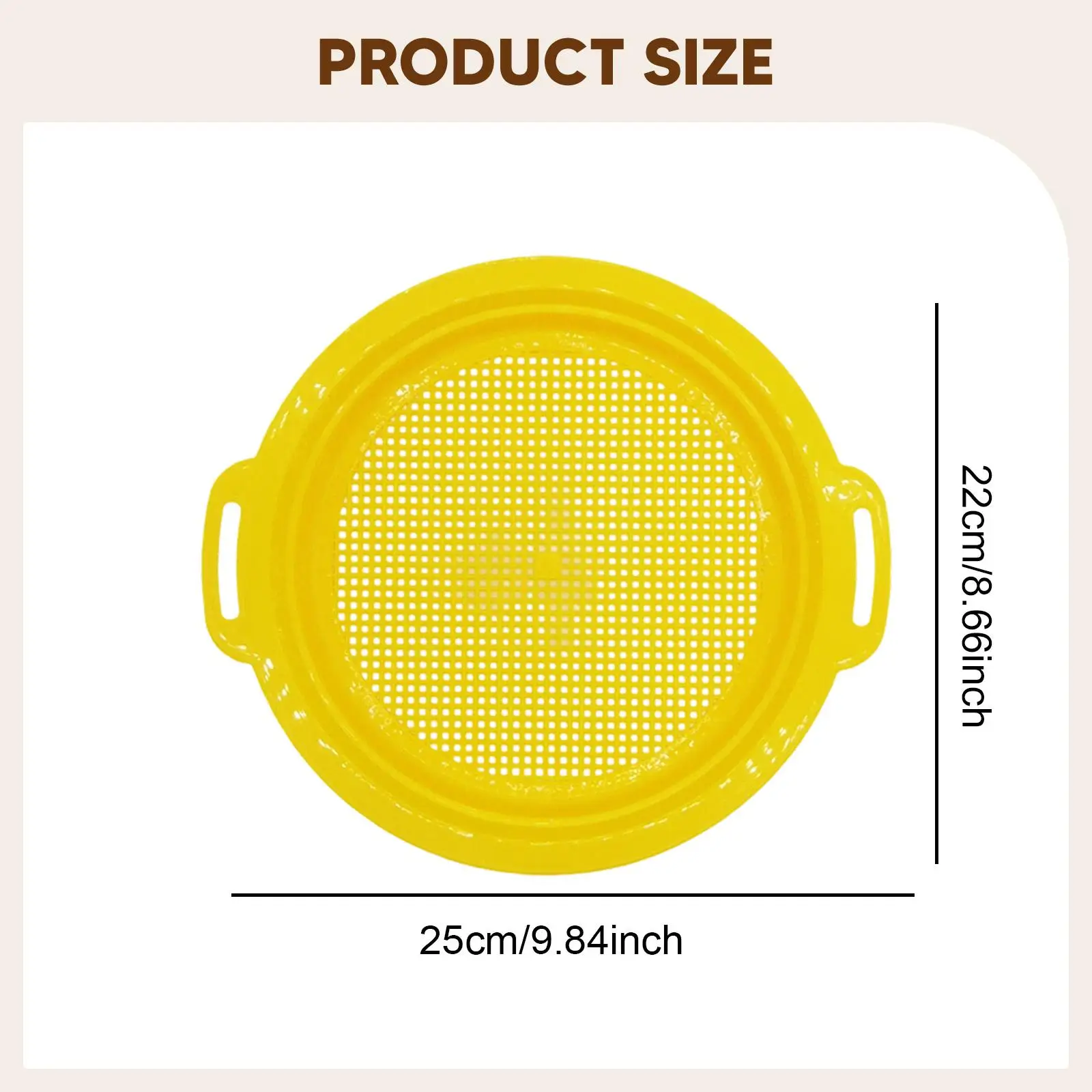 Setaccio per setaccio per bambini, padella per setacciatura, con manico, colino da spiaggia giocattolo per feste