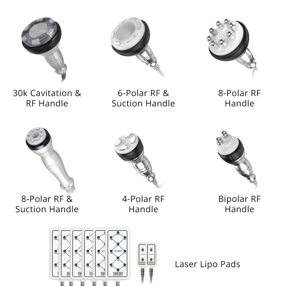Professional 30K Cavitation 2.5 Vaccum RF 160MW Lipo Laser Body Slimming Machine