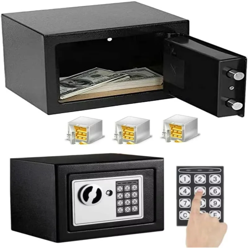 Seeiswork 4.6L/8.5L/16L أثاث آمن قفل مزدوج بت حديد فولاذي آمن مع قفل 2 مفاتيح للأعمال النقدية/المال/المجوهرات #1