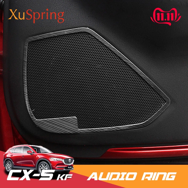 

For Mazda CX-5 CX5 2017-2023 2024 KF Door Speaker Audio Sound Equip Trim Garnish Frame Ring Cover Stickers Strips Car Styling