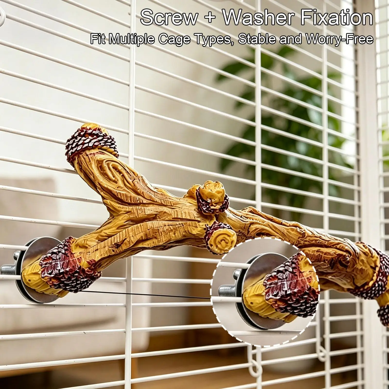 

Bird Perch Stand Paw Grinding Resin Anti-Slip Cage Accessories Parrot Stand Branch For Small Parakeet Cockatiel Lovebird Conure