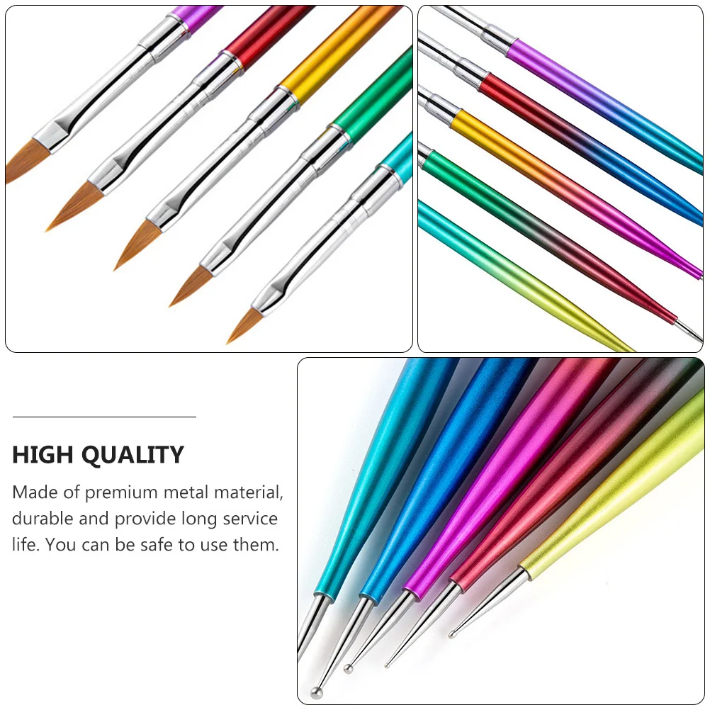 5 stuks Nail Art Pen Set Double-Ended Point Drill Uv Tekening Manicure Tool Kit Professioneel thuisgebruik DIY Nail Art