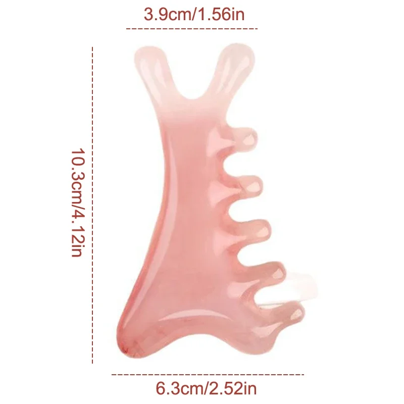 2 قطعة من البلاستيك الوردي خمسة أسنان واسعة الأسنان مشط الدورة الدموية الاستاتيكيه السلس مشط الشعر الجسم ميريديان تدليك مشط أدوات