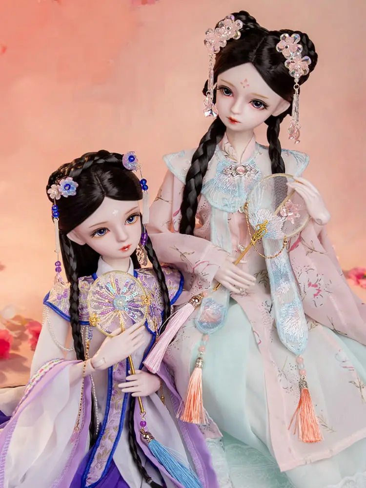 

New Handmade Ancient Chinese Hanfu Girl 1/3 Bjd Doll Full Set Large 60cm Princess Ball Jointed Dolls Toys for Girls Gift