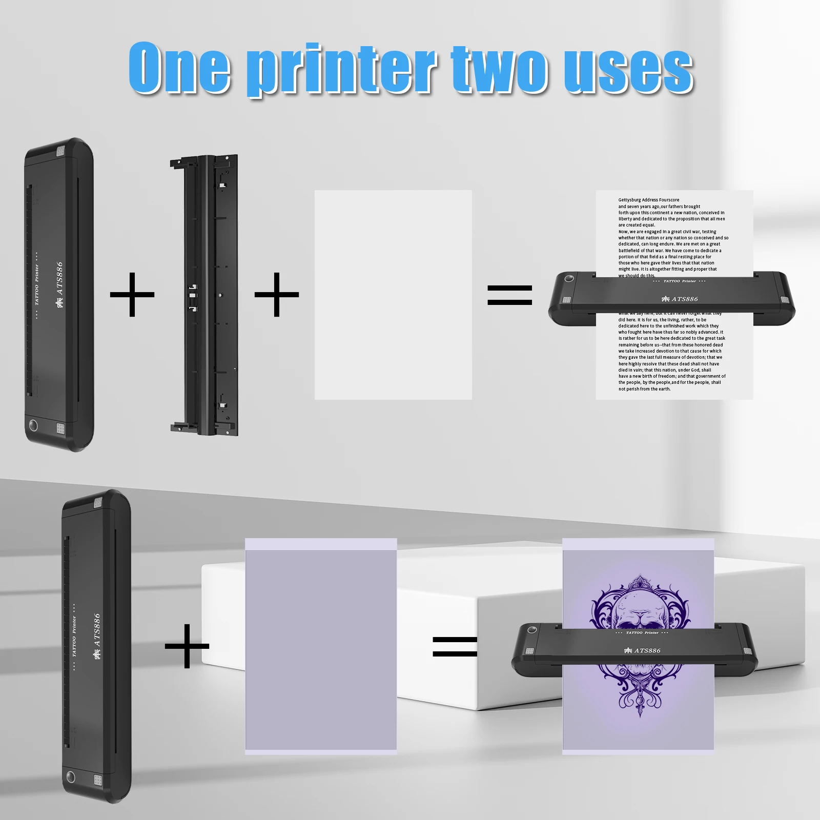 YILONG Bluetooth Tattoo Stencil Printer, Tattoo Thermal Machine with 3Pcs Ribbon Portable Tattoo Transfer Copier Machine