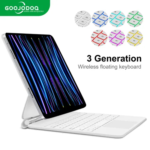 GOOJODOQ Teclado mágico para iPad Pro 11 2024 Air 4 Air 5 Air 6 para iPad 12,9 10.a generación 6a 5a 4a 3a generación Funda