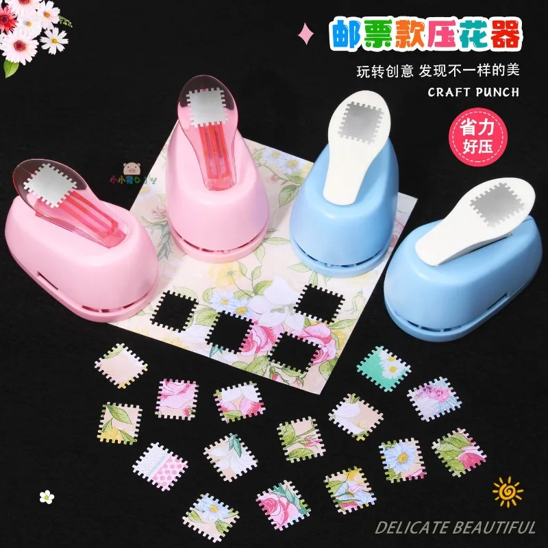 جديد ختم الحدود لتقوم بها بنفسك لكمة ختم شكل الحرفية لكمة آلة النقش ثقب دائري لكمة مسننة الناخس المزخرف لون عشوائي #3