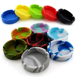 12pcs Silicone Ashtray Circular Shape Diameter 83mm Ashtray Smoke Herb Tobacco Smoke accessories Cigarette Case As Gift