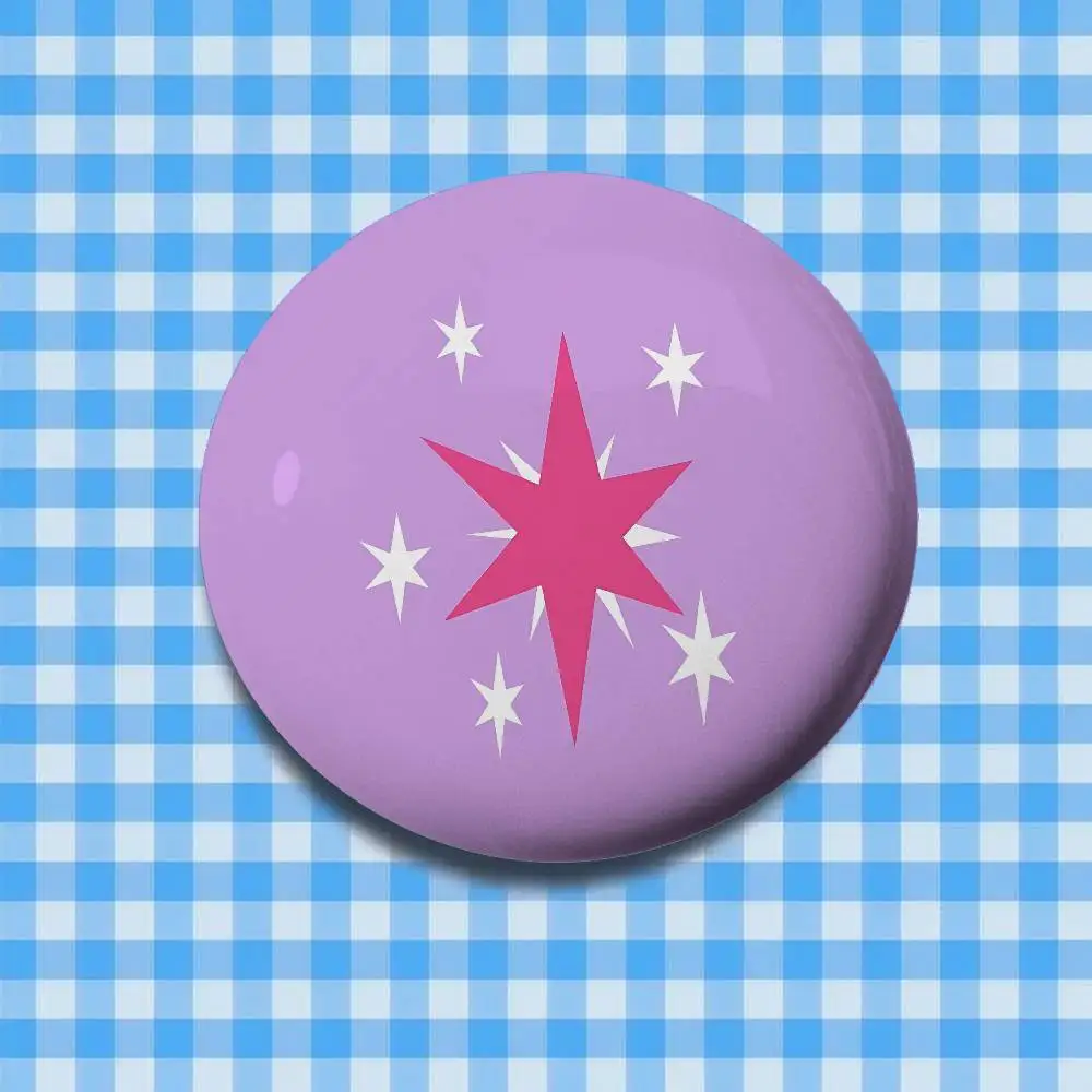 الكرتون M-My-Little-P-Pony كتي مارك Kawaii شارات زر PinsBrooch الإبداعية مضحك يقتبس شارة الملابس على ظهره مجوهرات