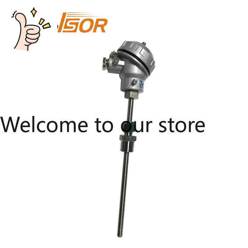 ZYSENSOR Temperature Sensor PT100 Signal FPT1/2 Movable Thread, Pipe Diameter 8mm, Pipe Length 200mm