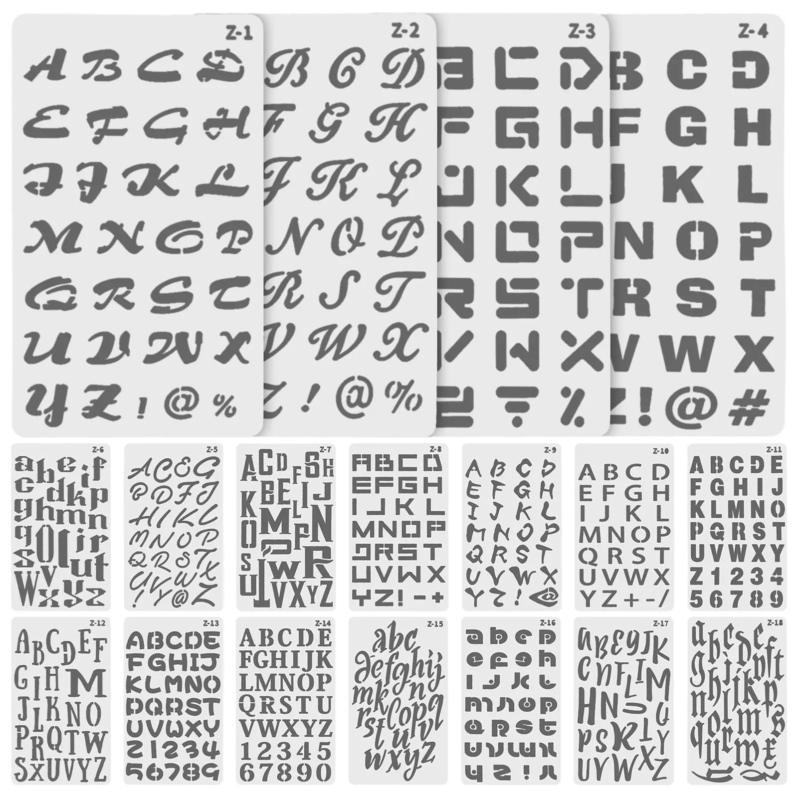 20 Pcs Template Small Alphabet Stencils for Painting Journal Scrapbook Reusable Plastic Plastic Stencils For Painting Letters