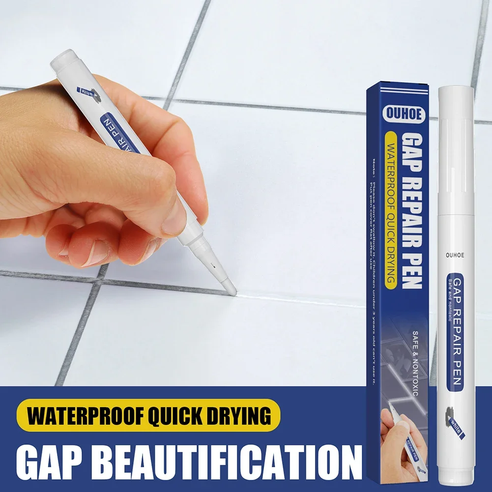 Tile Gap Repair Pen Waterproof Mildew-proof Floor Seam Gap Filler Bathroom Refill Grout Pen Cleaner Agents Paint Pen Tile Tools