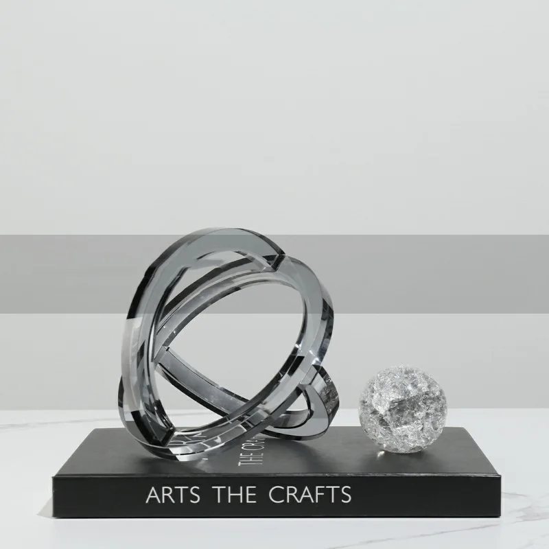 Modern Soft Decor Home Living Room Geometric Handicraft For Exhibition Hall Dining Tabletop Art Semicircle Splicing Crystal