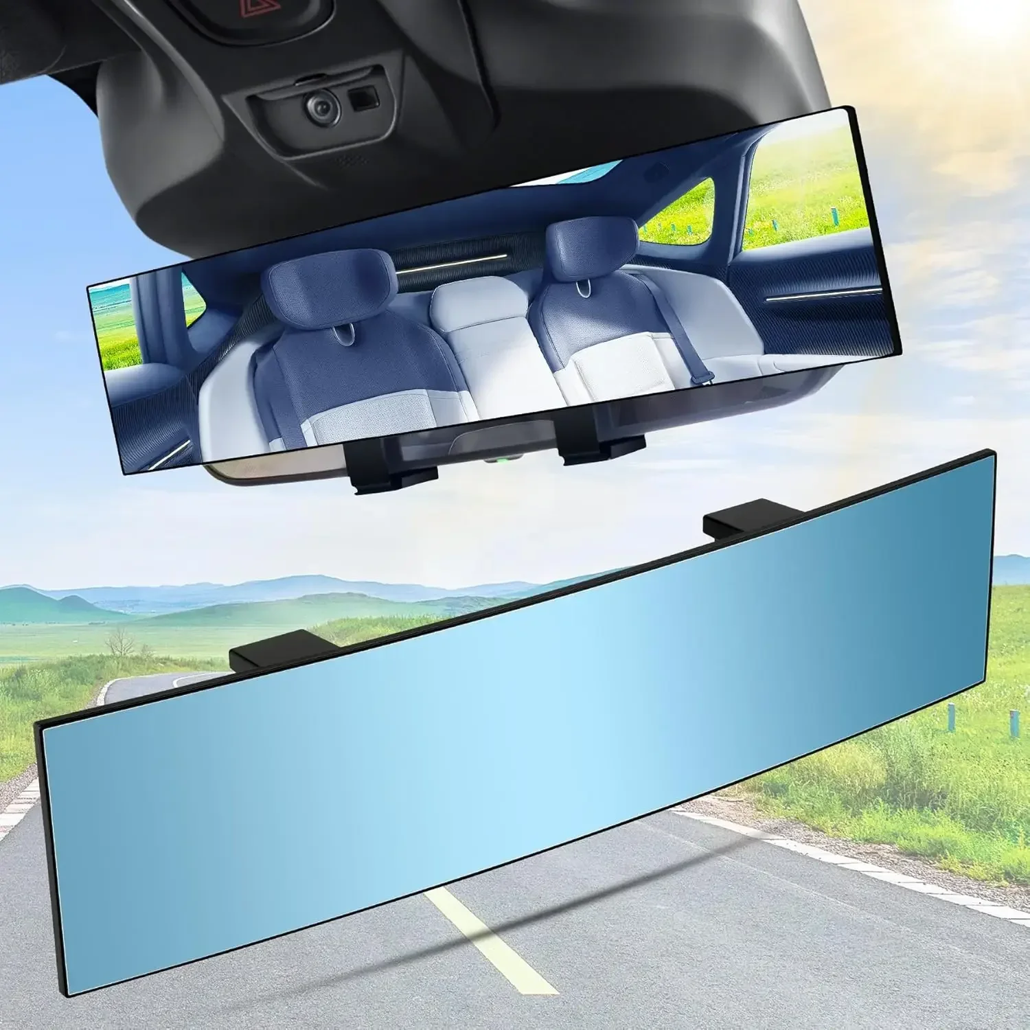 Universal Panoramic Car Rearview Mirror Vehicle Interior Panoramic Rear View Mirror for Car Truck SUV to Reduce Blind Spot