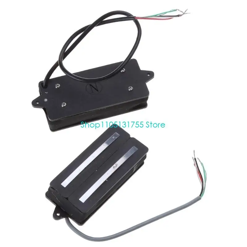 K0EF Mini Humbucker Dual Humbucker Twin Blade Pickup for FD Electric Guitar Replacement Parts Black