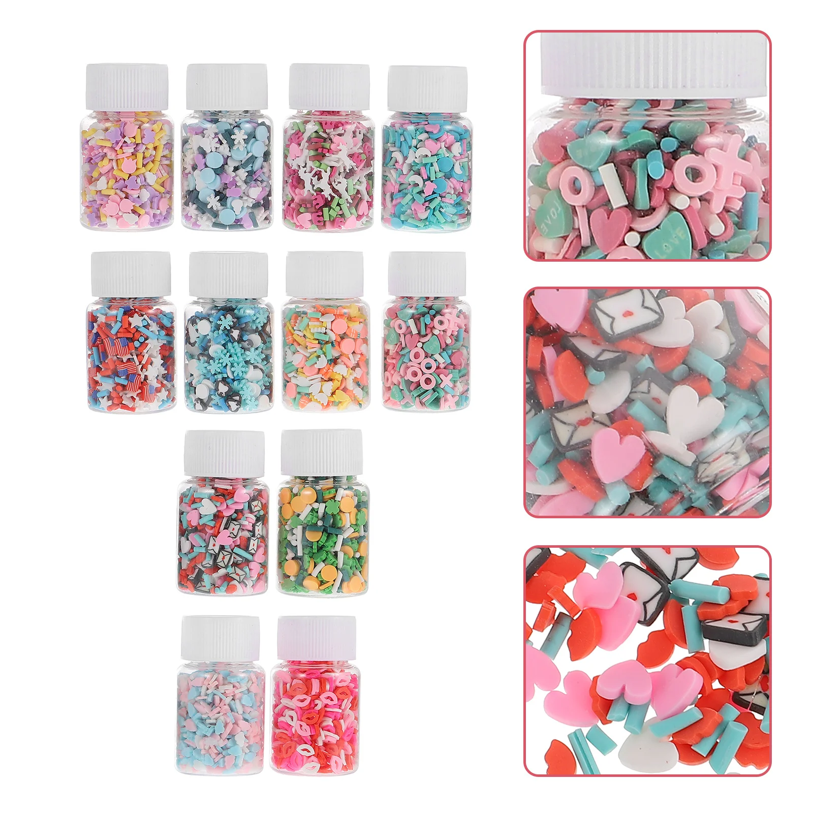 

12pcs Soft Beads Accessories Manicure Clay Slices Mixed Style Nail Art Decorations Polymer Clay Charms Nail Supplies For Women