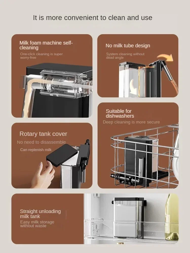 ماكينة صنع القهوة الخالية من القهوة أوتوماتيكية بالكامل منزلية إيطالية أمريكية صغيرة طحن بنقرة واحدة قهوة الحليب Cafetera Electrica