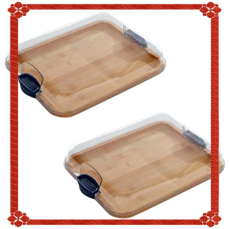 

24-Hour Delivery 2X Cutting Board With Built-In Compartments And Clear Locking Lid With Handles, Perfect For Charcuterie, Snacks
