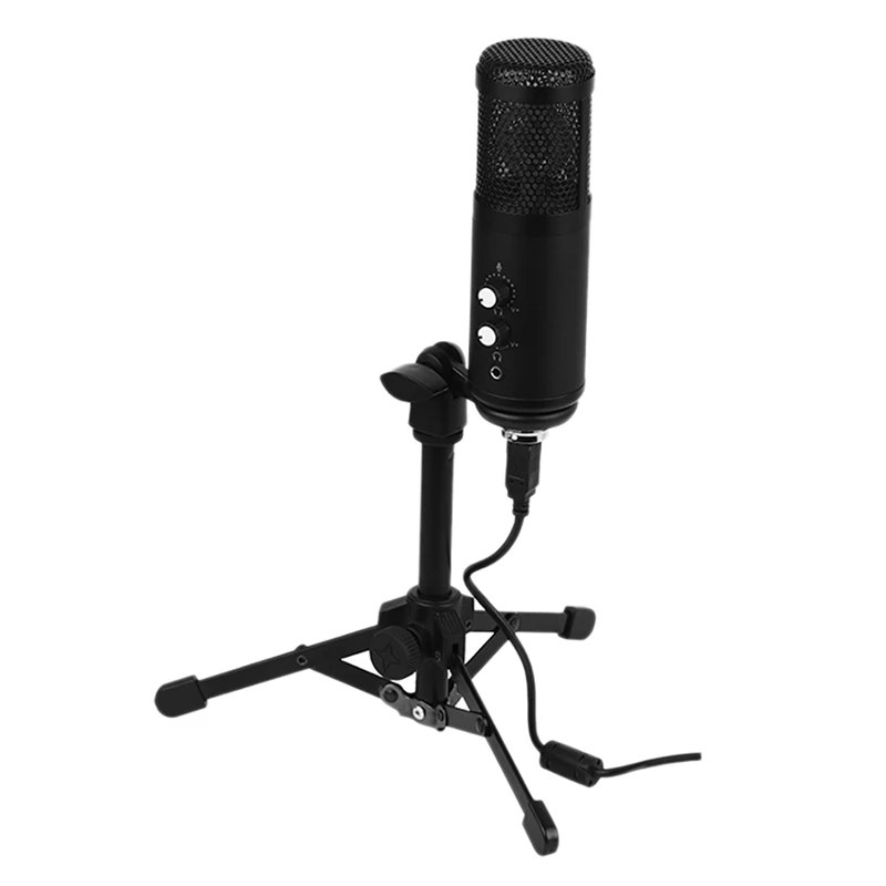 

USB Microphone Pc Condenser Microphone With Mute And Echo Function Used For Games Podcasts And Recording