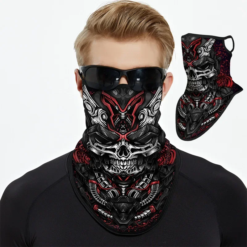 Multi-function Scarf Motorcycle Face Mask Cycling Bandana Earloops Face Balaclava Cover 3D Print Sunscreen Windproof Neck Gaiter