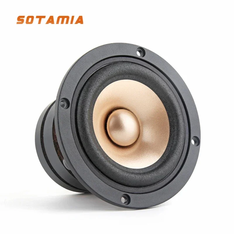 

SOTAMIA 1Pcs 4 Inch Portable Full Range Speaker 4 Ohm 100W Bass Speaker 25MM Voice Coil Tarpaulin Edge Loudspeaker For Bookshelf