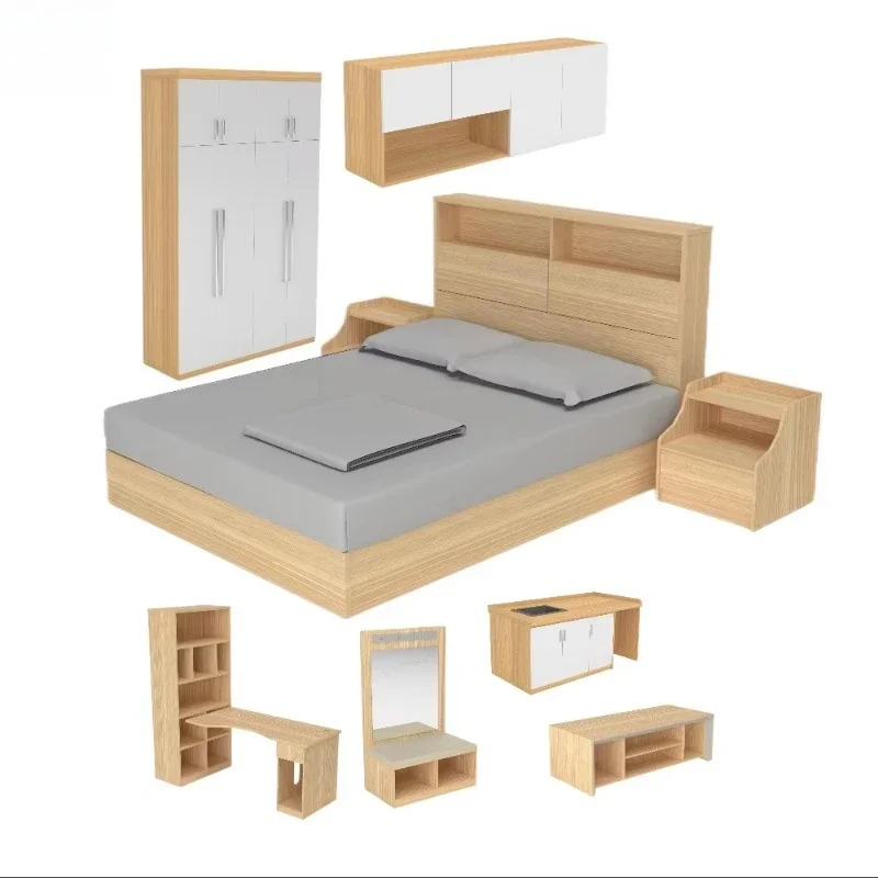 

Hotel bedroom furniture set Resort wooden furniture, convenient, practical and durable