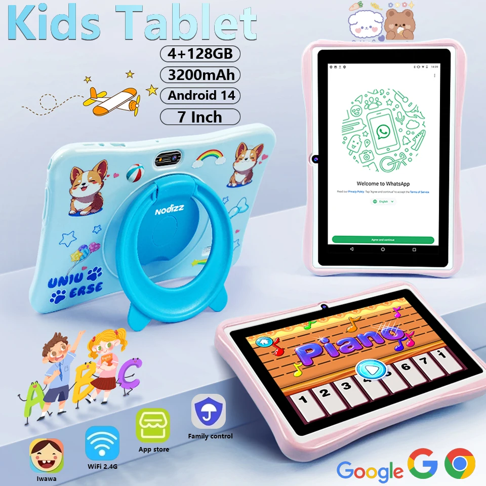 

New Kids Tablet Npad709 Android 11 7 Inch Tablet WIFI6 Children 4+128GB 3200mAh Educational Learning Toys Tablets Children Gifts