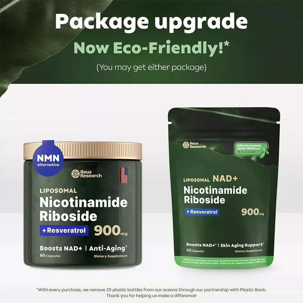 NAD + معزز 900 ملغ مكمل مضاد للشيخوخة مع نيكوتيناميد ريبوسيد ريسفيراترول شحن مجاني #2