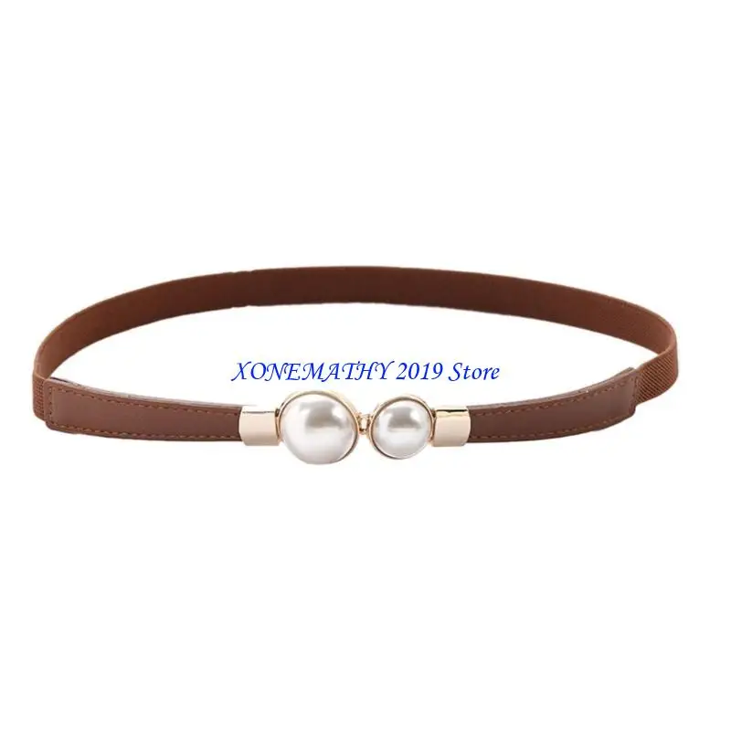 

F42F Waist Belt Woven Stretchy Belts for Casual Wear Decorative Belt Skinny Belt