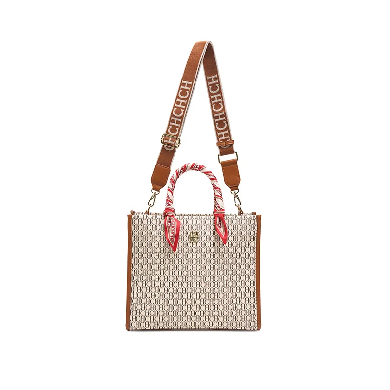 Brand Women's Bag Design Handbag Letter Buckle Large Capacity Elegant Slanted Body Fashionable Multifunctional Durable Packaging