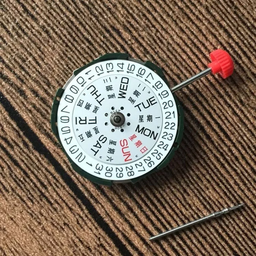 Oryginalny Japan Miyota 2105 zegarek kwarcowy z akcesoria do zegarka z motywem 2035 zegarek męski z podwójnym kalendarzem zastępującym część naprawcza