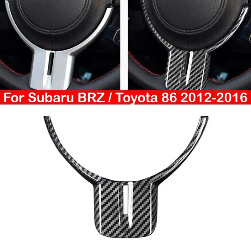 

For Subaru BRZ Toyota 86 2012 2013 2014 2015 2016 Real Carbon Fiber Style Interior Car Steering Wheel Cover Trim Frame Decor