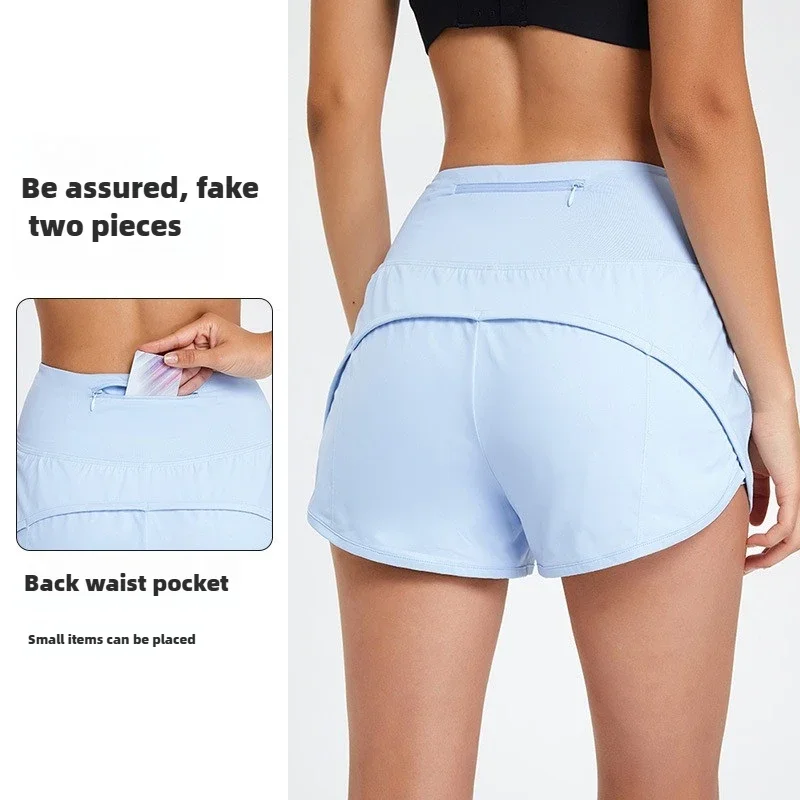 Fitness sports high waist anti-light quick-drying running shorts women's yoga pants