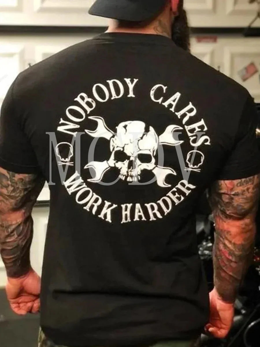 

2023 Summer Men's Printed Casual Crew Neck Short Sleeve T-Shirt Nobody Cares 3D Printed T Shirt