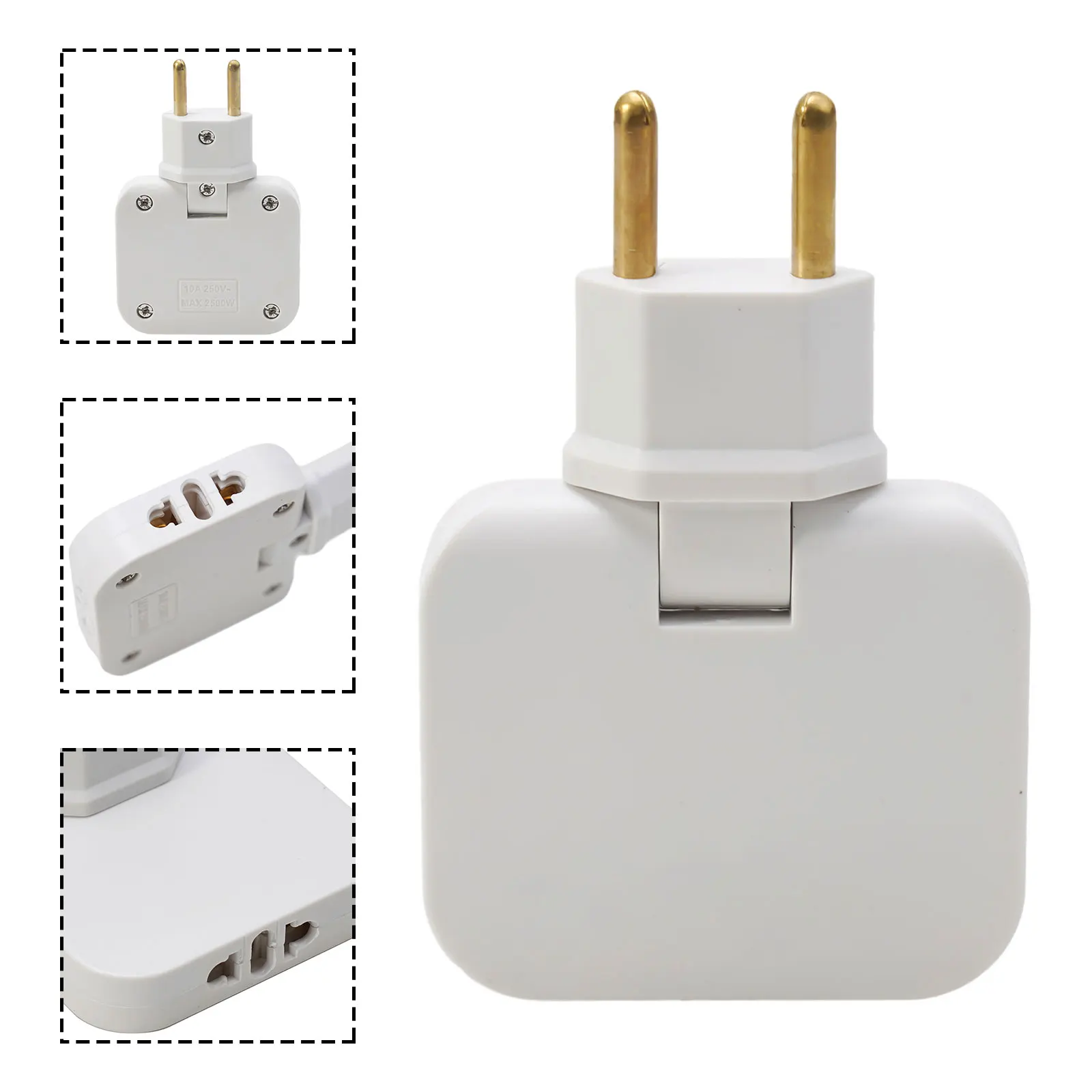 180 Degree Rotation Outlet European AC Power Outlet For Compact Areas 180 Rotation 3 AC Outlets Ultra-thin Design