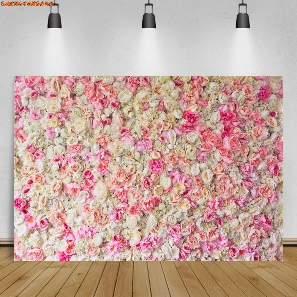 결혼식 사진 배경 장미꽃 벽 무대, 신부 샤워, 아기 생일 파티, 사진 스튜디오용 사진 배경