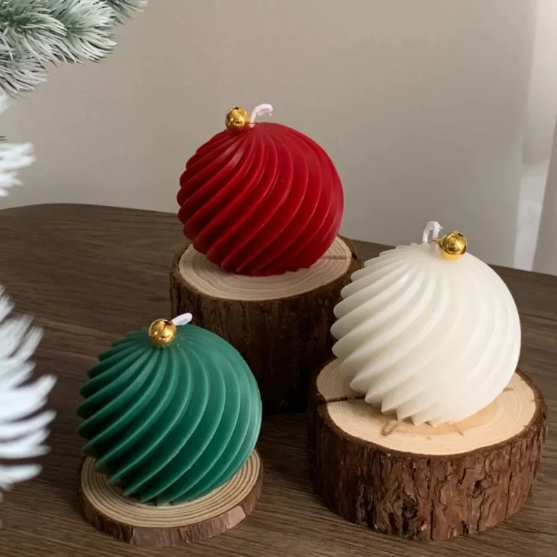 Drehen Ball Silikon Kerze Form Goldene Glocke DIY Harz Gips Herstellung Kit Handgemachte Weihnachten Souvenirs Winter Wohnkultur