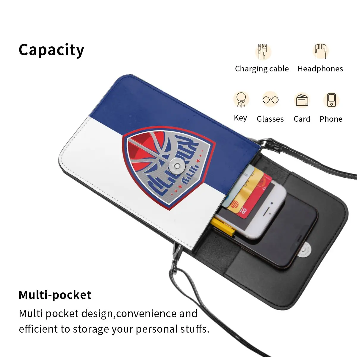 Ironi Kiryat LSauAta Basketball Crossbody Wallet, Cell Phone Bag, Initiated, Cell Phone Purse, Adjustable Strap