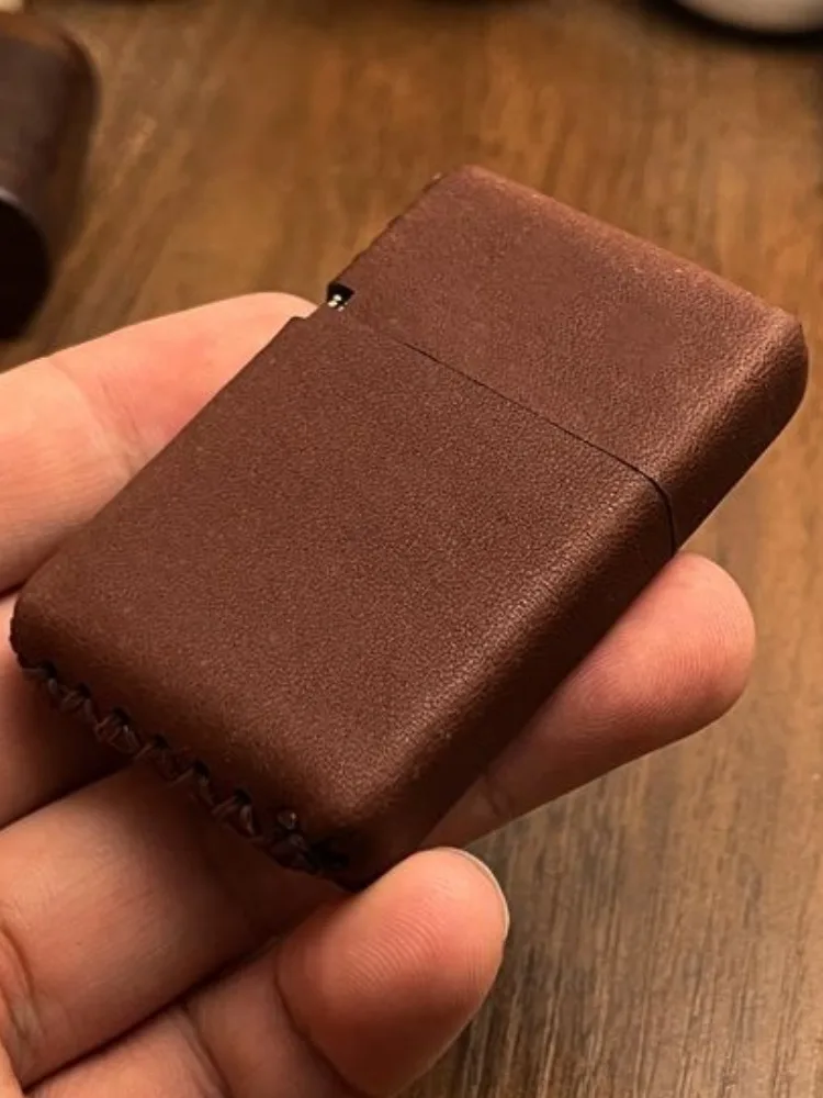 Durable Protective Sleeve Lighter Cover Hand-stitched Cowhide Case for Zorro ZL8 Lighter Cover