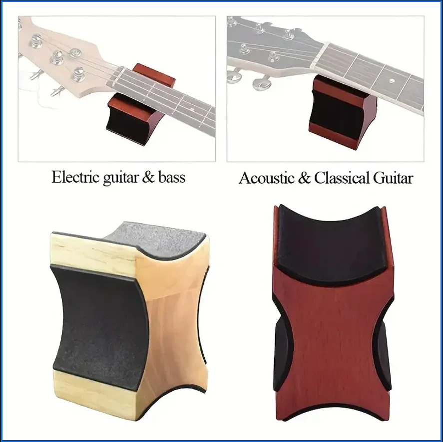 Professionelles Nackenstützkissen für Gitarre |   2-stufige Höhe für die Reparatur von Gitarrenbauer/Violine/Ukulele |   Werkzeug für Werkbank aus Holz