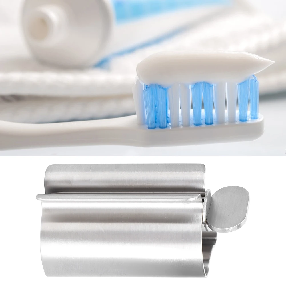 Dispensador giratorio de rodillo de acero inoxidable para ungüentos, cosméticos, accesorios de baño, rodillo de tubo exprimidor de pasta de dientes