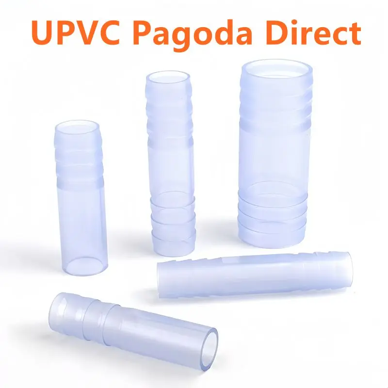 

1PC O.D 20~63mm Transparent UPVC Pagoda Direct Aquarium Adapter Fish Tank Accessory DIY Garden Irrigation Water Pipe Connectors