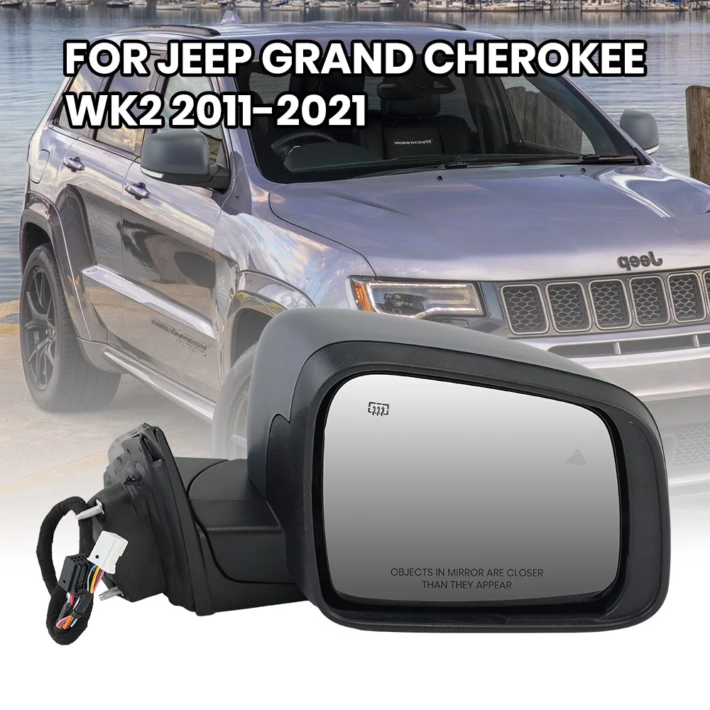 13 Wires Side Rearview Mirror Assembly For Jeep Grand Cherokee WK 2011-2021 Dual Insert Primer Side Door Mirror Car Accessories