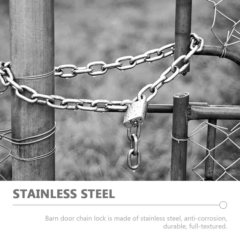 

Stainless Steel Chain Lock Replaceable Barn Door Lock Household Horse Gate Wear-Resistant Durable Multi- Garden