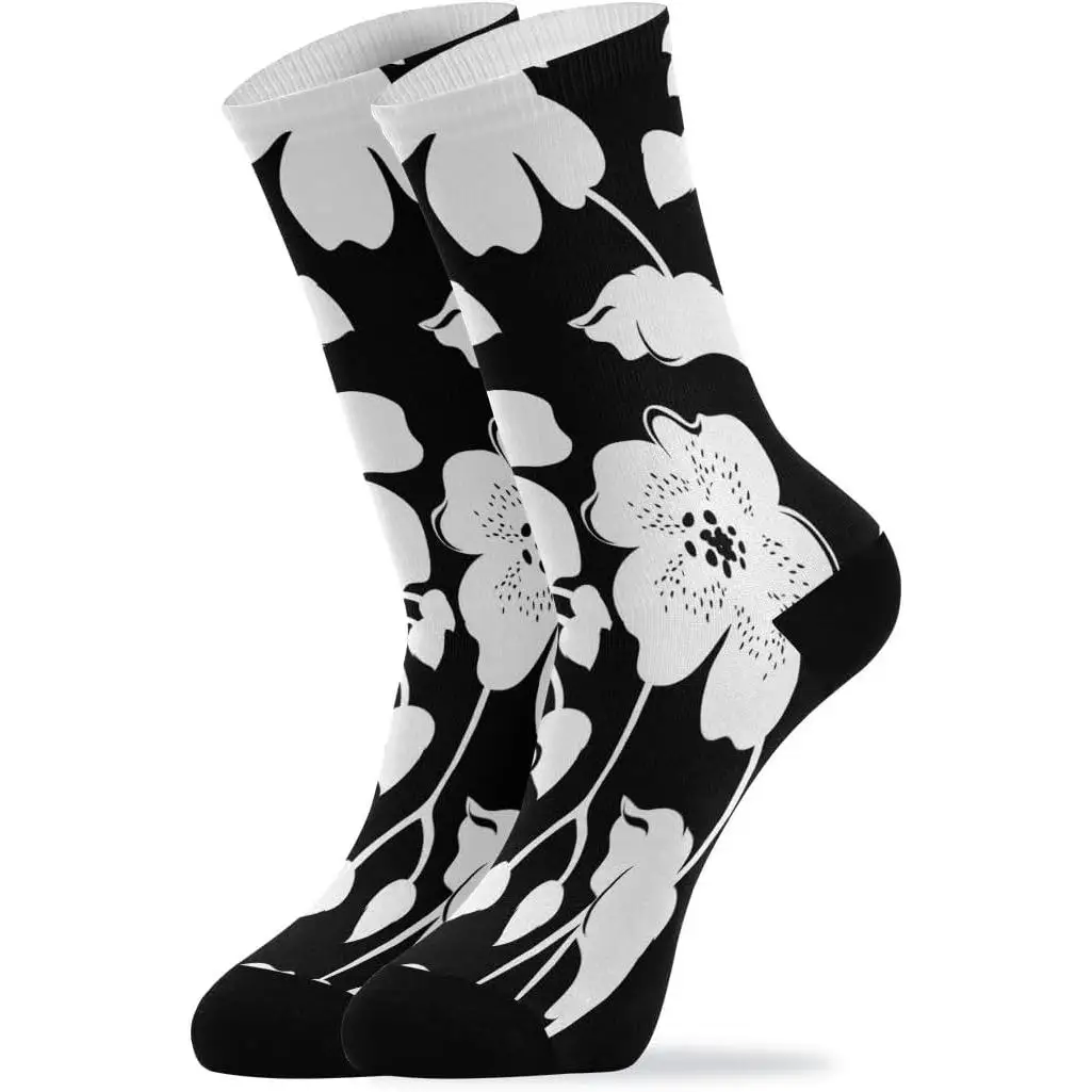 المرأة طاقم الجوارب زهرة التماثيل لينة مضحك جوارب رياضية Harajuku ريترو ستايل تنفس عدم الانزلاق جوارب رياضية