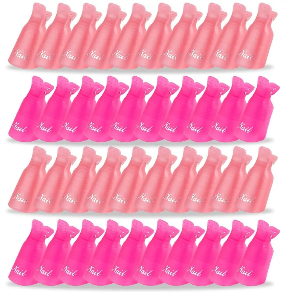 10pcs Plastic Nail Art Soak Off Cap Clip Nail Clips UV Gel Polish Remover Wraps Cleaner Nail Degreaser Effects for Nails Tools