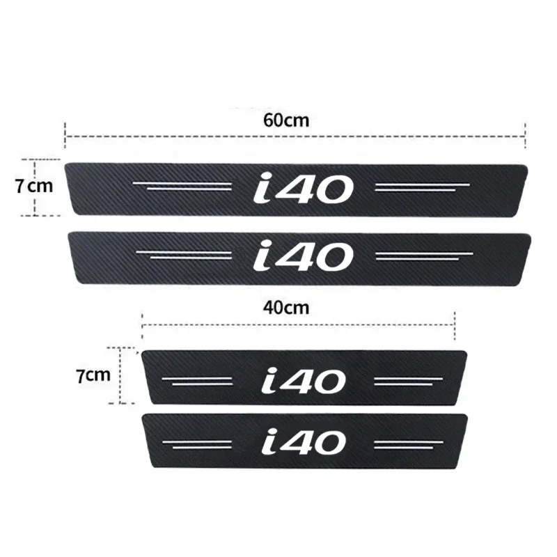 Carbon Fiber for Hyundai I40 Car Door Sill Scuff Plate Protector Stickers Styling Rear Trunk Bumper Guard Anti Scratch Strips