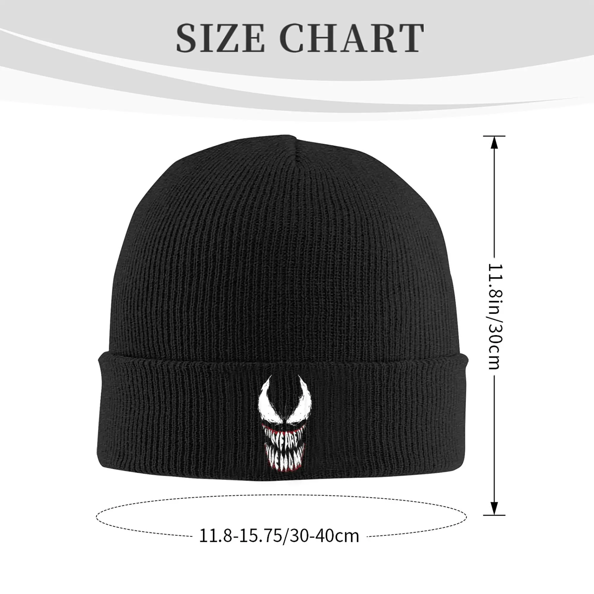 Venom We Are Venom Face Grin Knit Hat Beanies Autumn Winter Hats Warm Unisex  Casual  Cap for Men Women Gifts