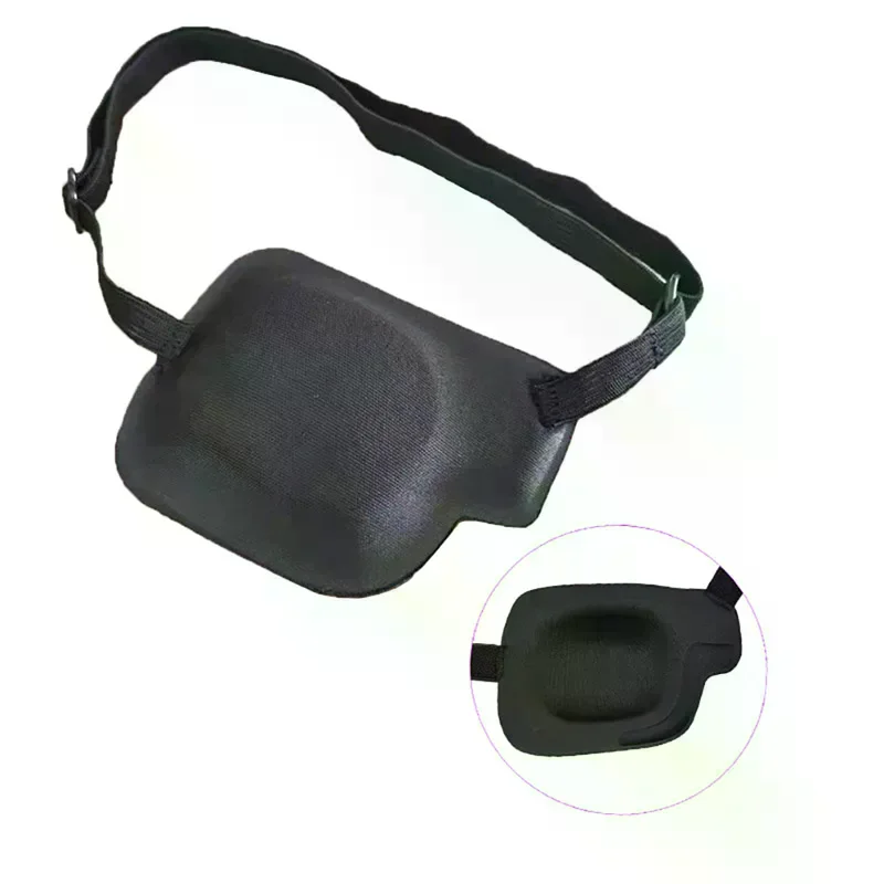 1PCS Black Single Eye Patch Adjustable 3D Foam Groove Eyeshades for Lazy Eyes Concave Patch