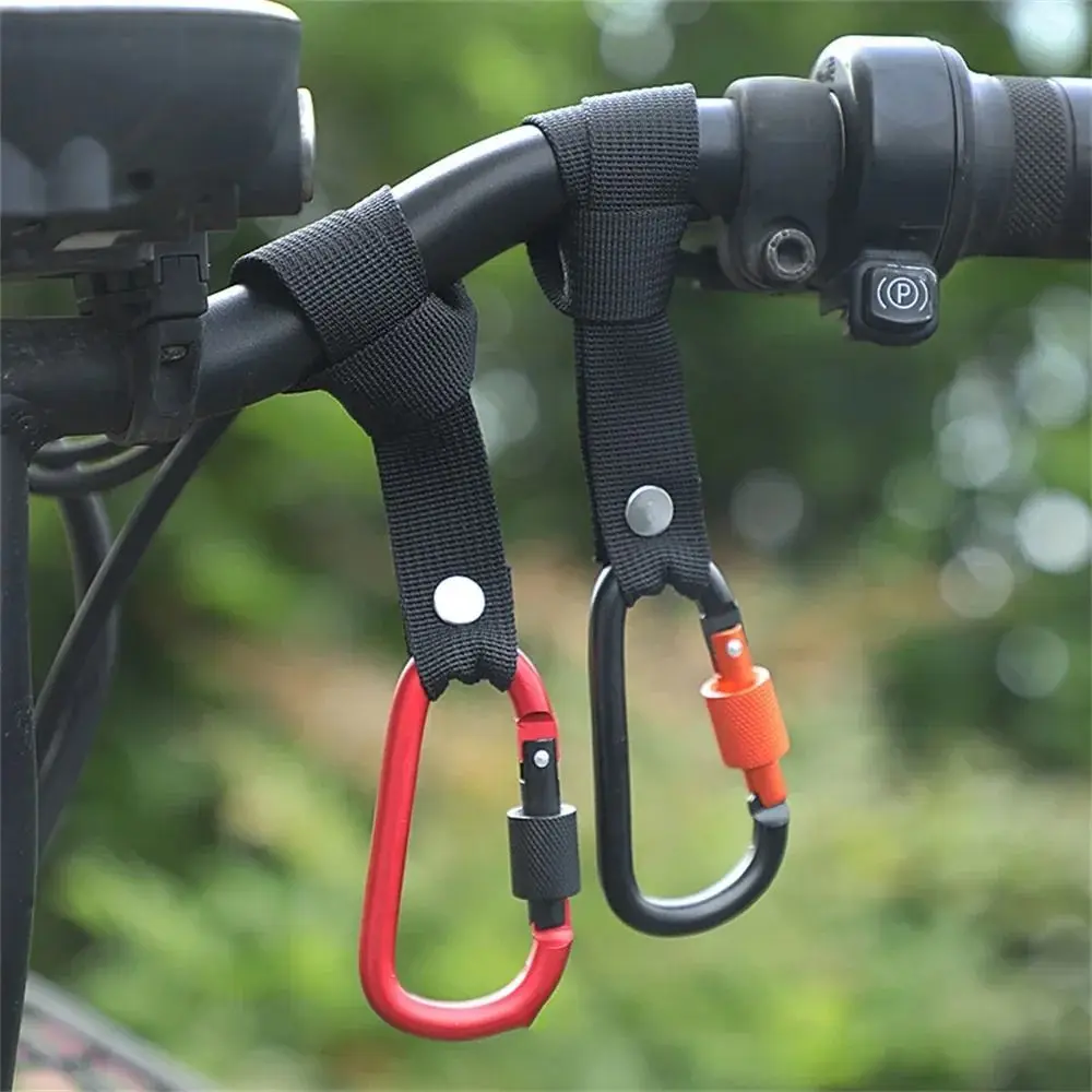 Alloy Multifunctional Carabiner D Shaped with Straps Punch-Free Carabiner with Lock U Shaped Motorcycle Electric Scooter Hook